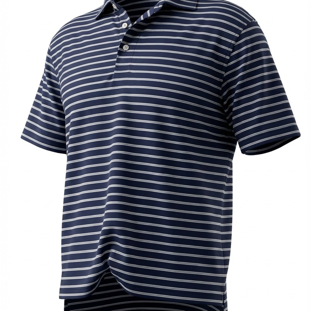 Peter Millar Navy Striped Polo Shirt - Men’s